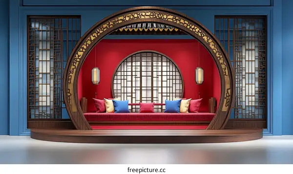 Traditional Chinese Interior Design Scene