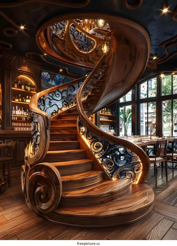 Luxurious Wooden Staircase Design