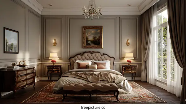 European-style luxury bedroom