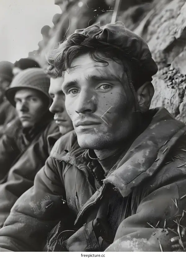 Portrait of a soldier from the 1st Infantry Division during the Battle of Peleliu