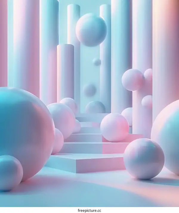 pastel podium and pastel balls