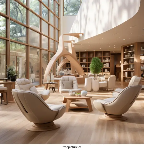 Modern office interior with stylish furniture