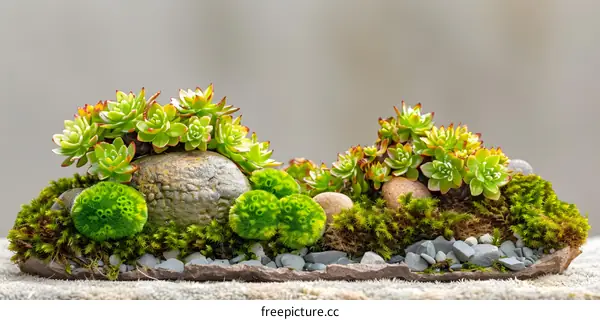 Succulents and Moss Garden Miniature