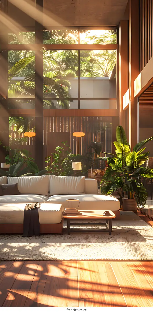 A Minimalist Living Room with Natural Light