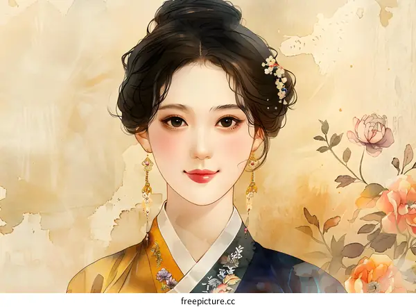 Beautiful Korean Woman in Hanbok