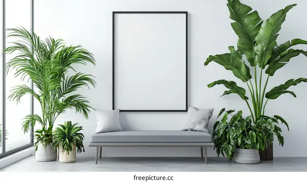 Modern Minimalist Interior Design with Plants
