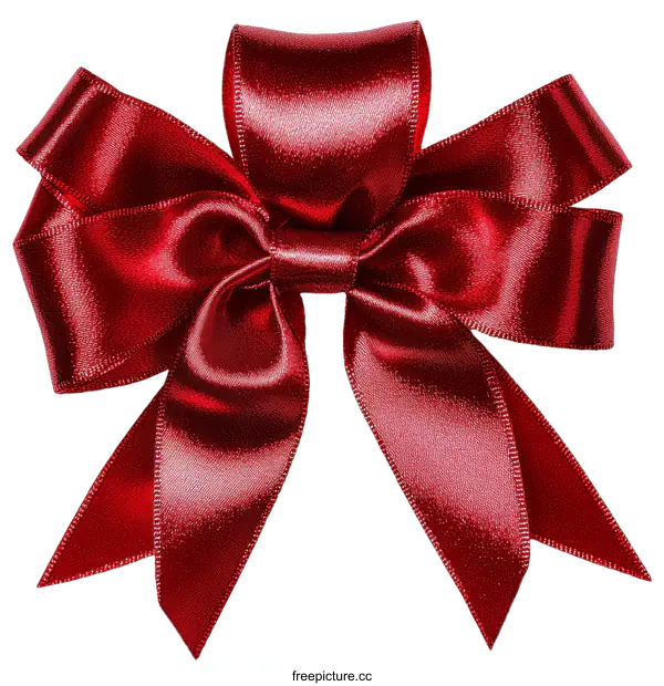 [Transparent Background PNG]Red Satin Ribbon Bow Decoration
