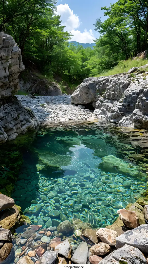 Clear Water Pool in a Forest