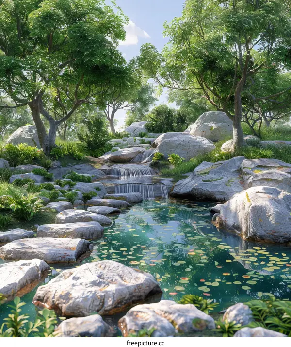 Small Waterfall in the Forest