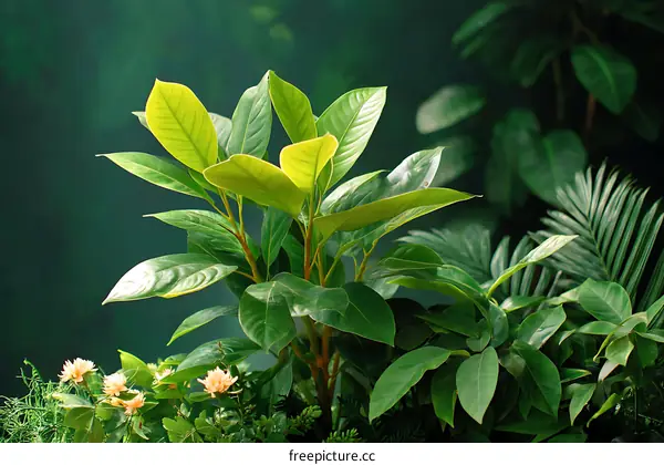 Tropical Green Plants Closeup