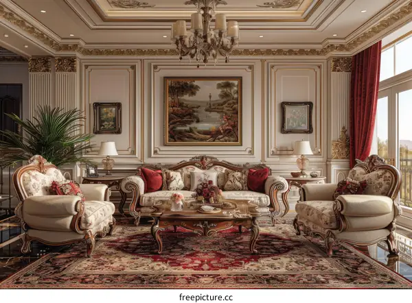 Elegant European Living Room Interior Design