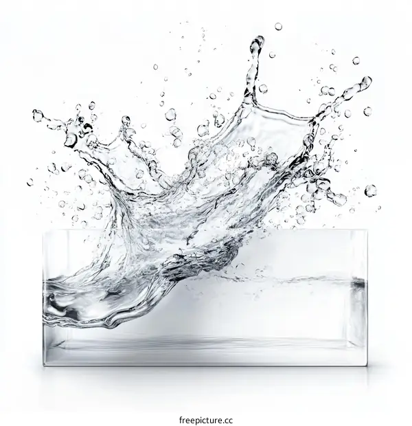 Water Splashing in a Glass Container