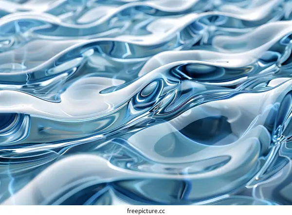 Blue and white waves
