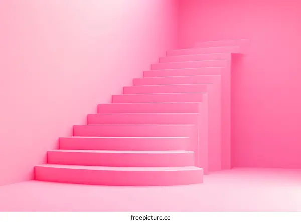 Pink Stairs Abstract Design