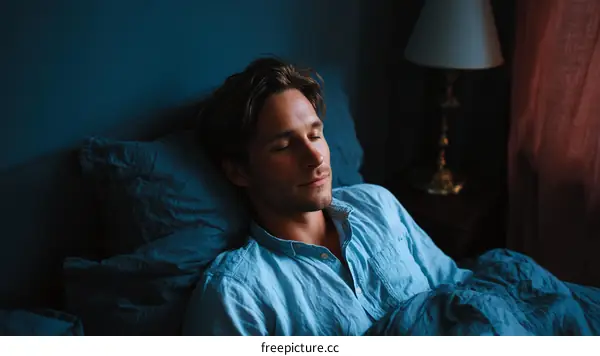 Peaceful Night Sleep of a Man