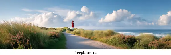 Coastal Landscape with Lighthouse and Clouds