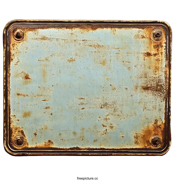 [Transparent Background PNG]Rusty Metal Sign Plate Background Texture