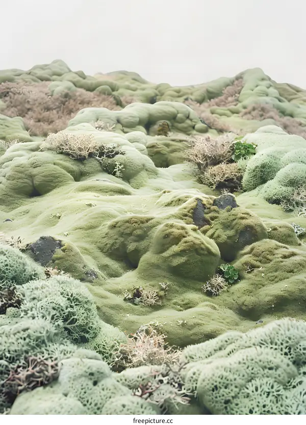 Green Moss Covered Rocks in Iceland