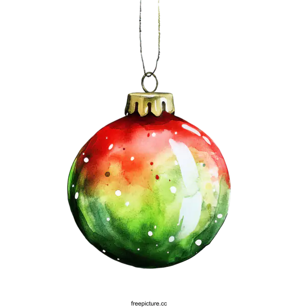 [Transparent Background PNG]Watercolor Christmas Ornament Illustration