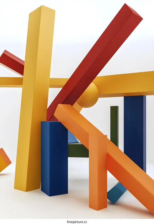 Abstract Geometric Shapes in Colorful Hues