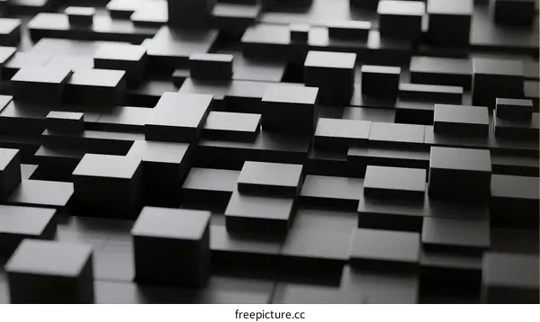 Abstract 3D Geometric Cubes Arranged in Patterned Composition