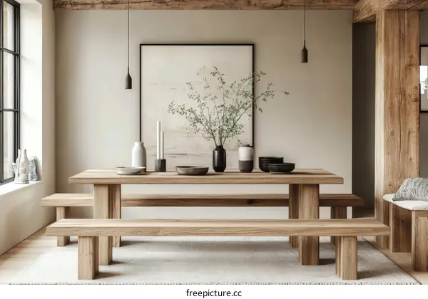 Modern Wooden Dining Set Interior Design
