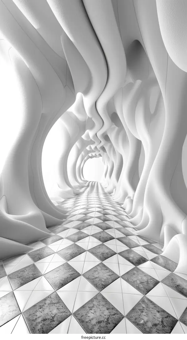 Abstract Architectural Corridor Perspective