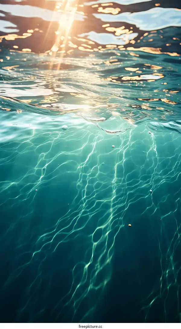 Ocean Sunlight Rays Background