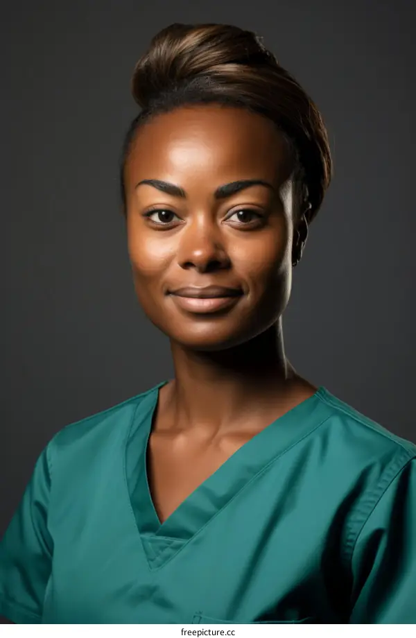 portrait of a young female doctor smiling