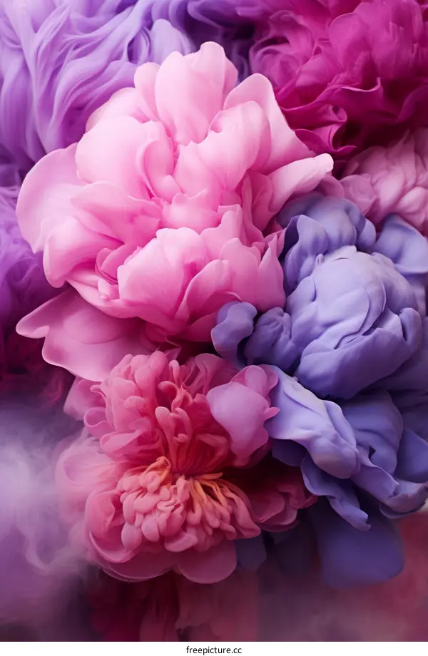 Vibrant Peony Flowers Close-Up