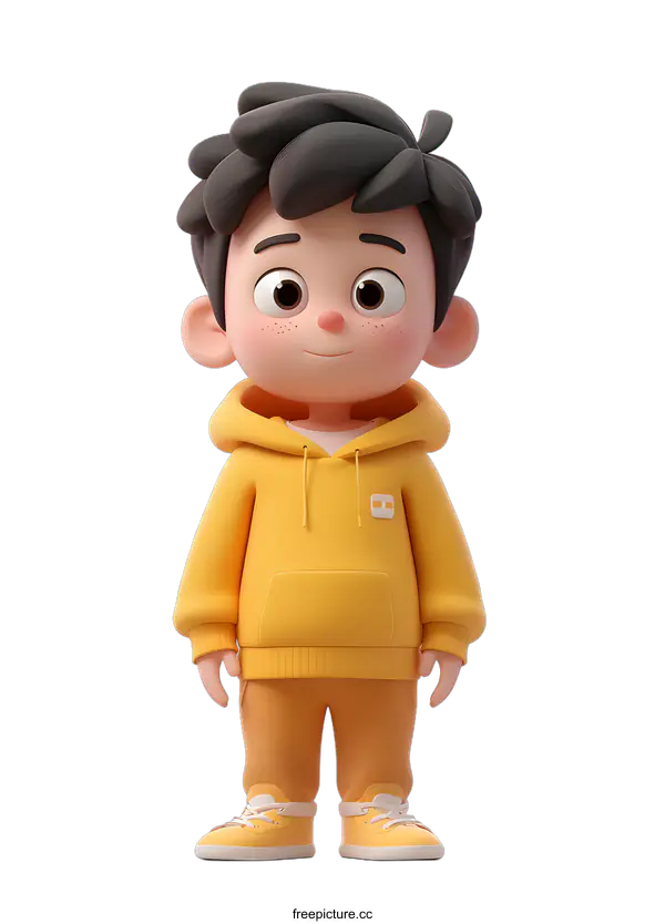 [Transparent Background PNG]3d rendering of a cute cartoon boy