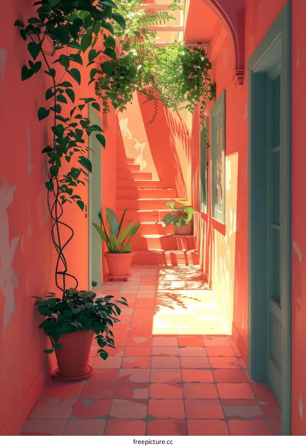 Mediterranean Corridor Interior Design