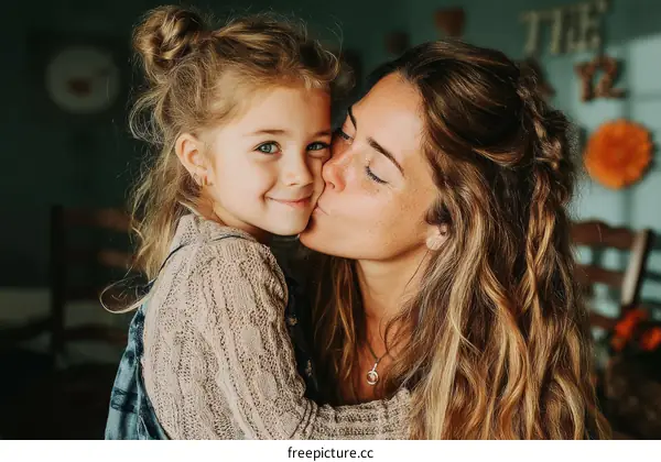 Loving Mother and Daughter Portrait
