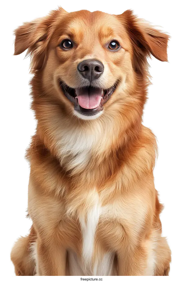 [Transparent Background PNG]Happy Dog Portrait on White Background