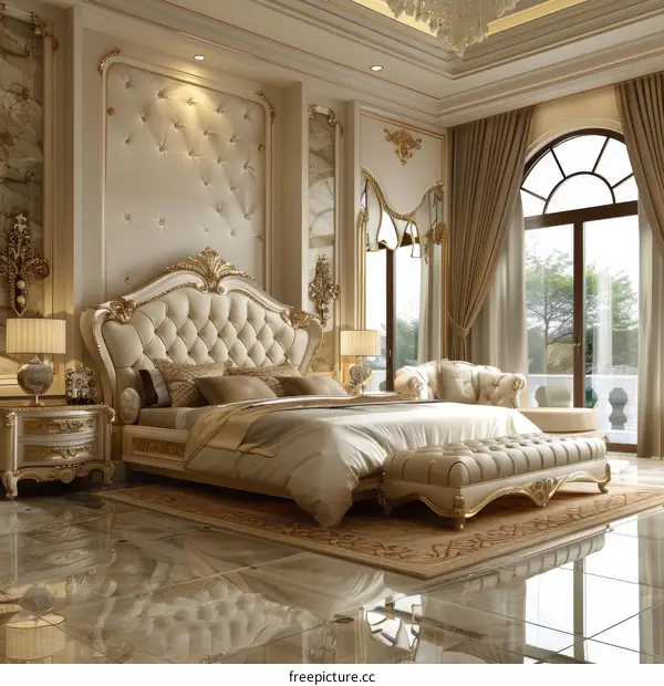 Luxury Elegant Bedroom Interior Design Illustration