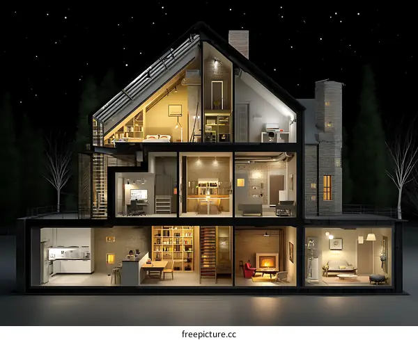 Modern House Interior Design with Architectural Cuts