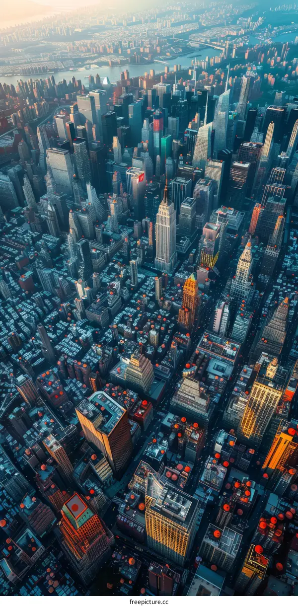 Aerial View of New York City Skyline