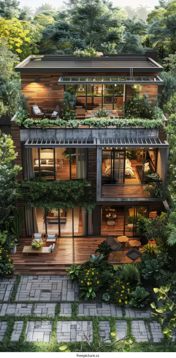 Modern Eco-Conscious Contemporary Home with Rooftop Garden