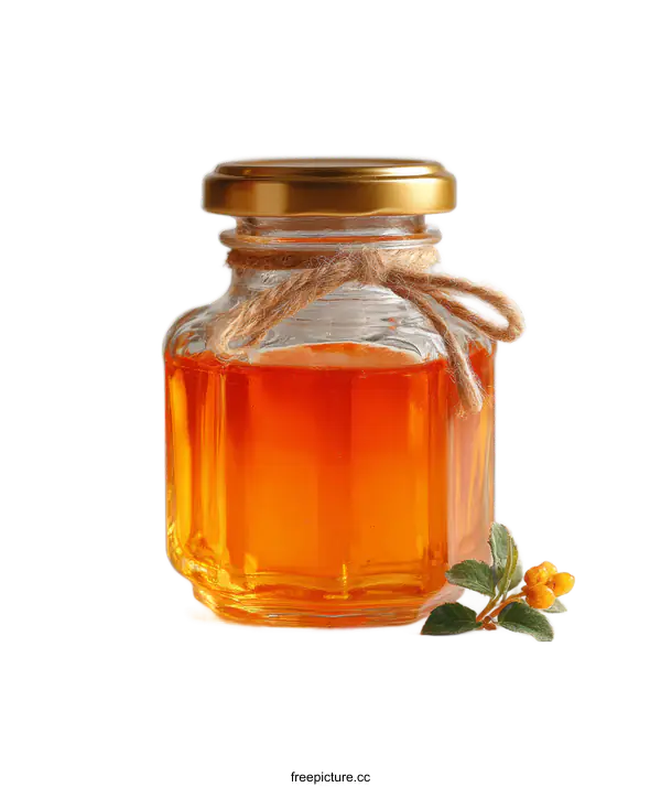 [Transparent Background PNG]Honey Jar with Natural Decoration