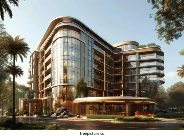 Modern Architectural Design of a Luxury Apartment Building