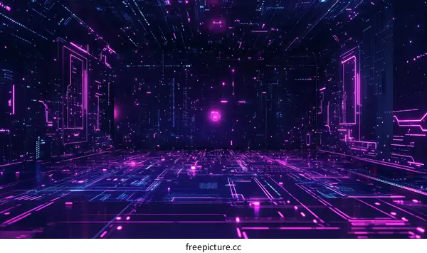 Cyberpunk Circuitry Futuristic Interior