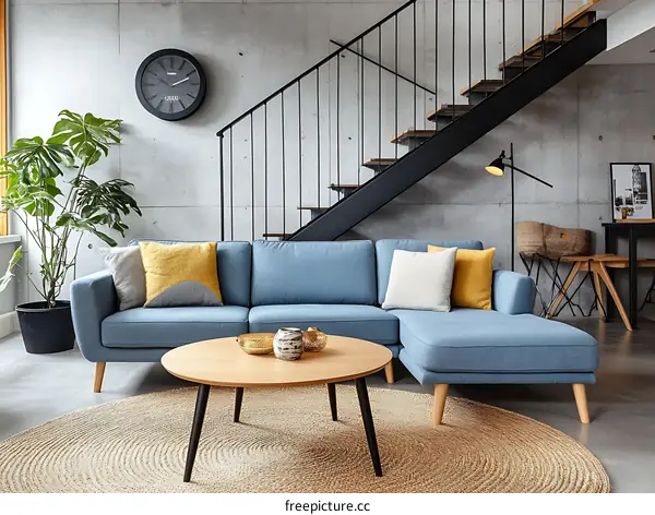 Modern Living Room Interior Design with Sofa and Coffee Table