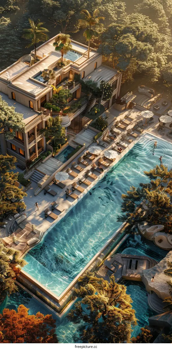 Luxury Resort Villa with Infinity Pool and Lush Gardens