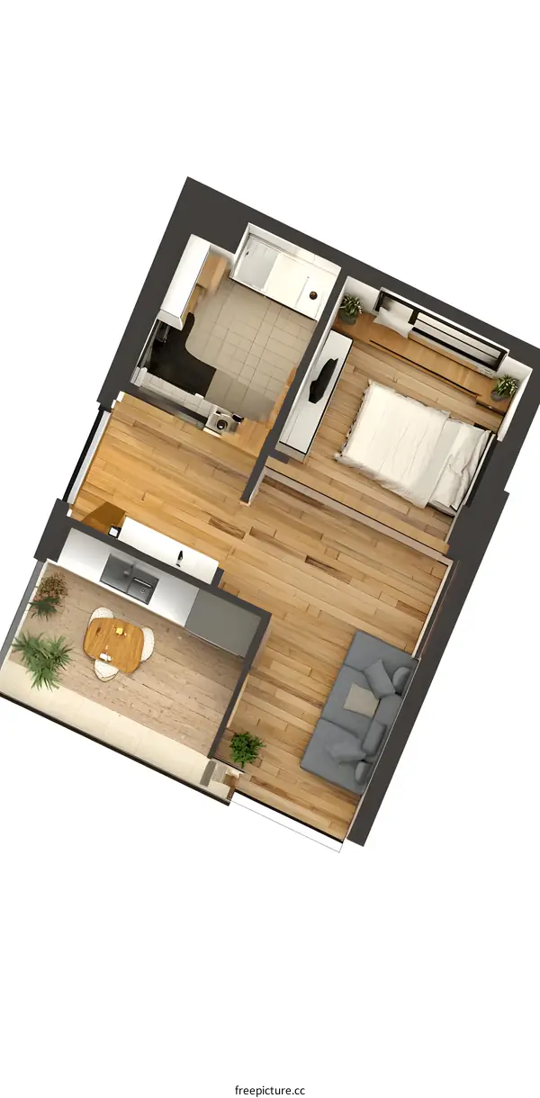 Top View Apartment Interior Design Plan