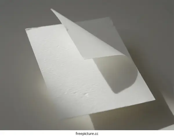 A Close-Up View of Folded White Paper with Soft Shadows