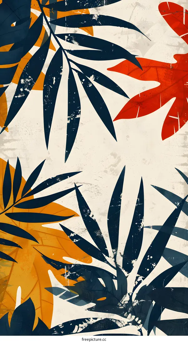Tropical Leaves Abstract Background Illustration