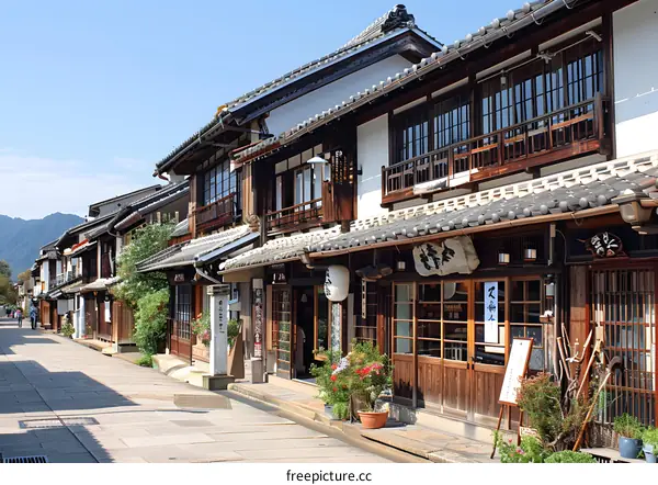 Japanese traditional houses in a row