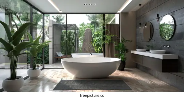 Modern Tropical Bathroom Interior Design