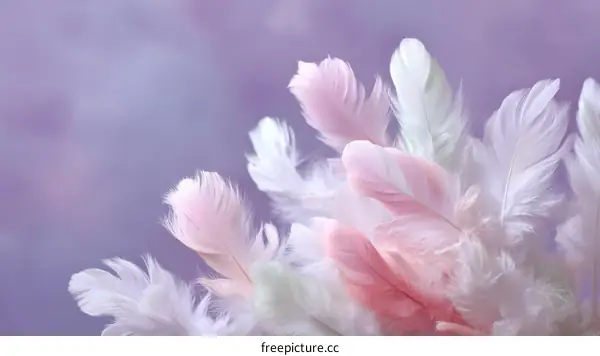 Delicate Pastel Feathers in Soft Light