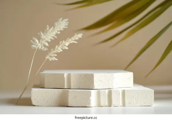 Minimalist Display Stand with Dried Flowers